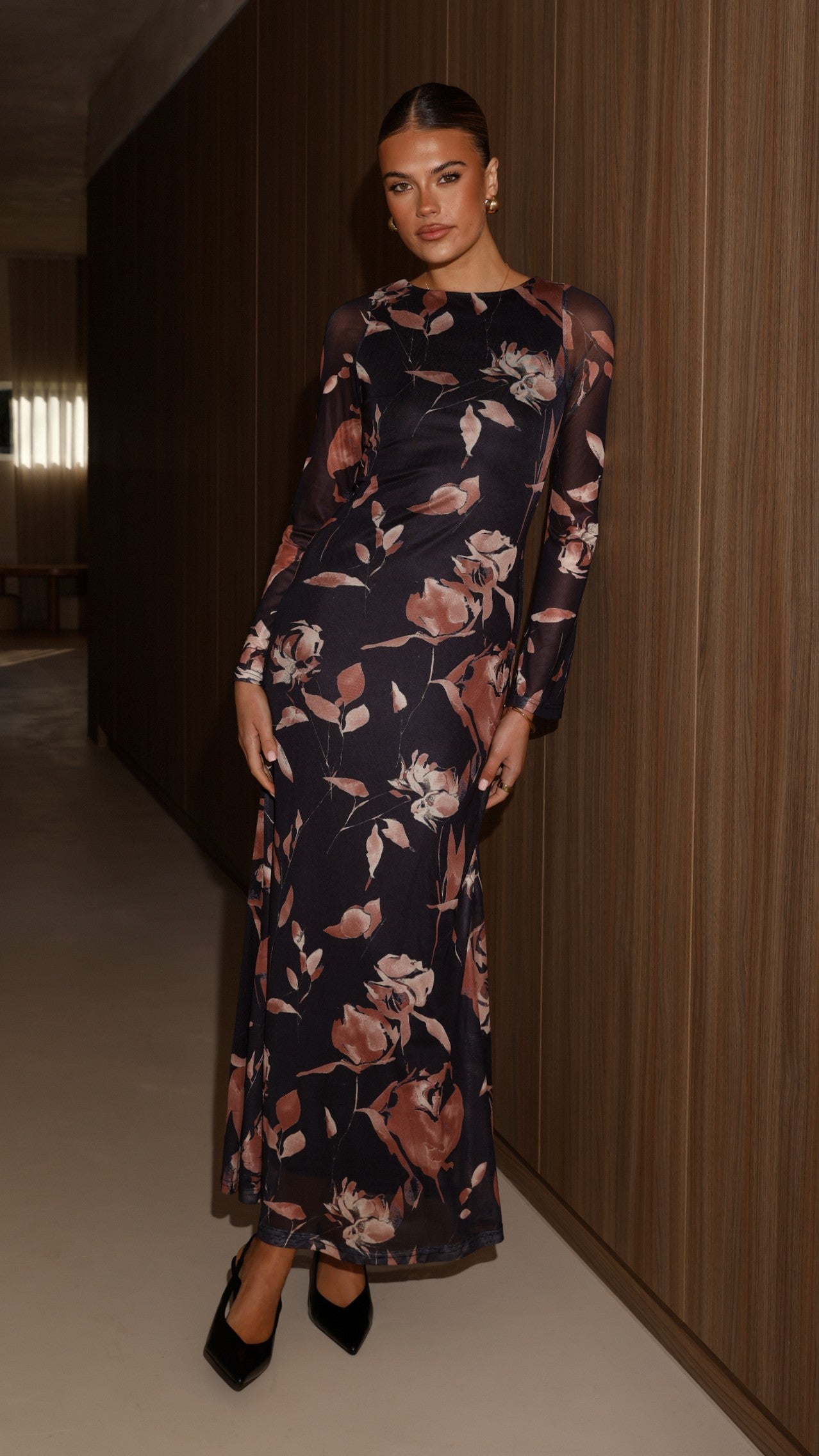 Koah Long Sleeve Maxi Dress - Flower Print - Billy J