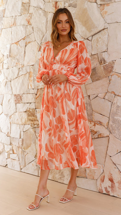 Load image into Gallery viewer, Luana Midi Dress - Orange
