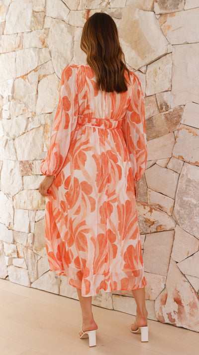 Load image into Gallery viewer, Luana Midi Dress - Orange - Billy J
