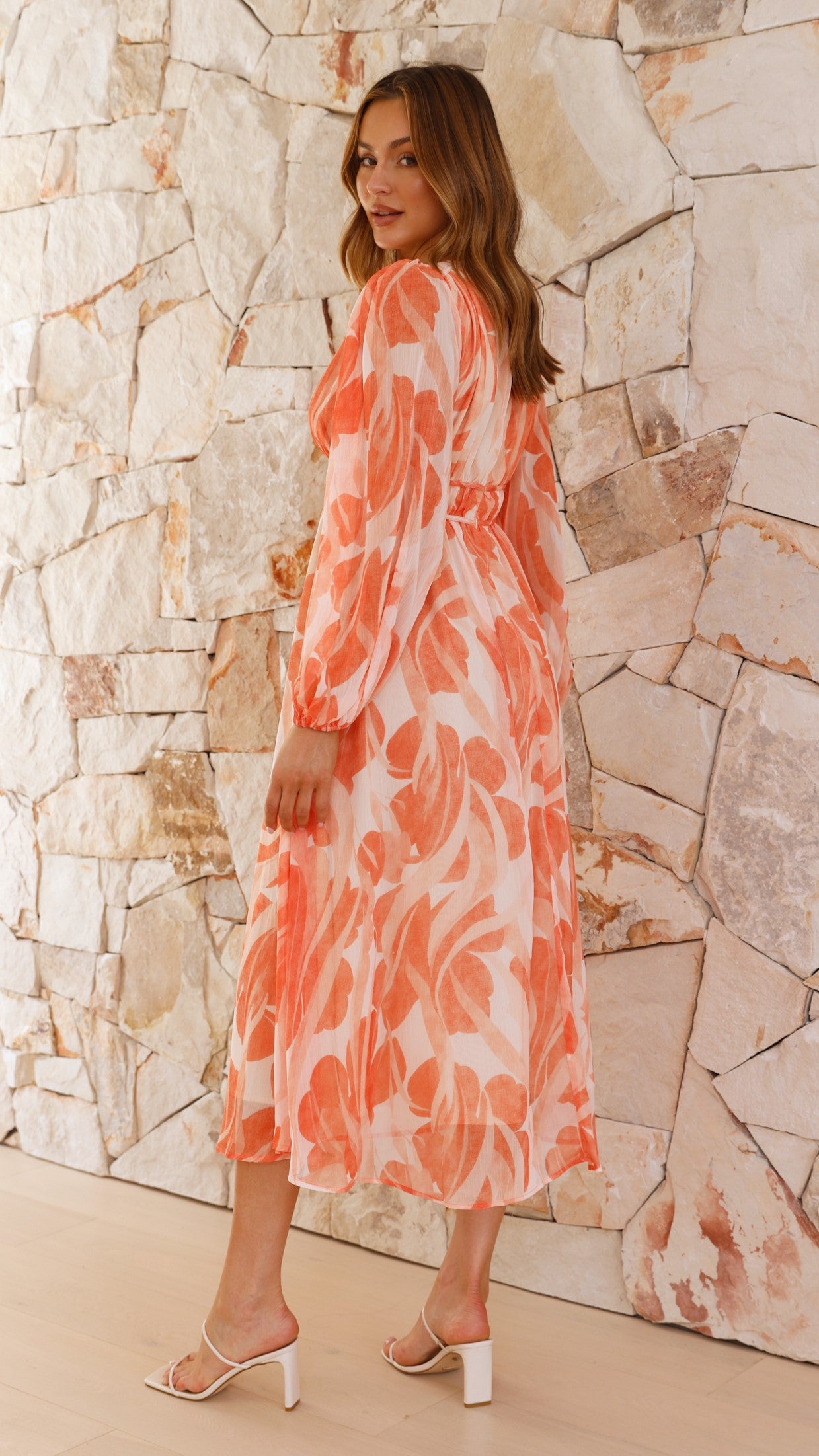 Luana Midi Dress - Orange