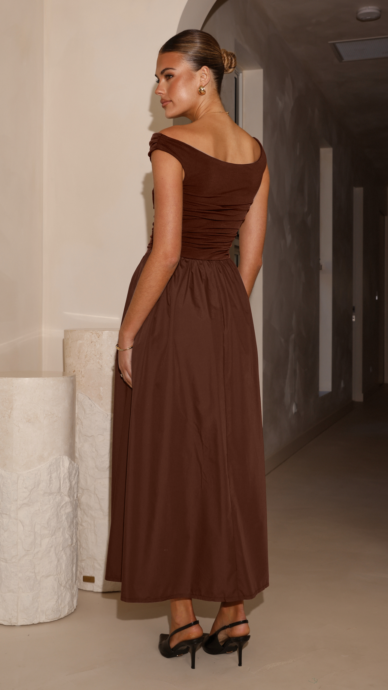 Immy Midi Dress - Brown - Billy J