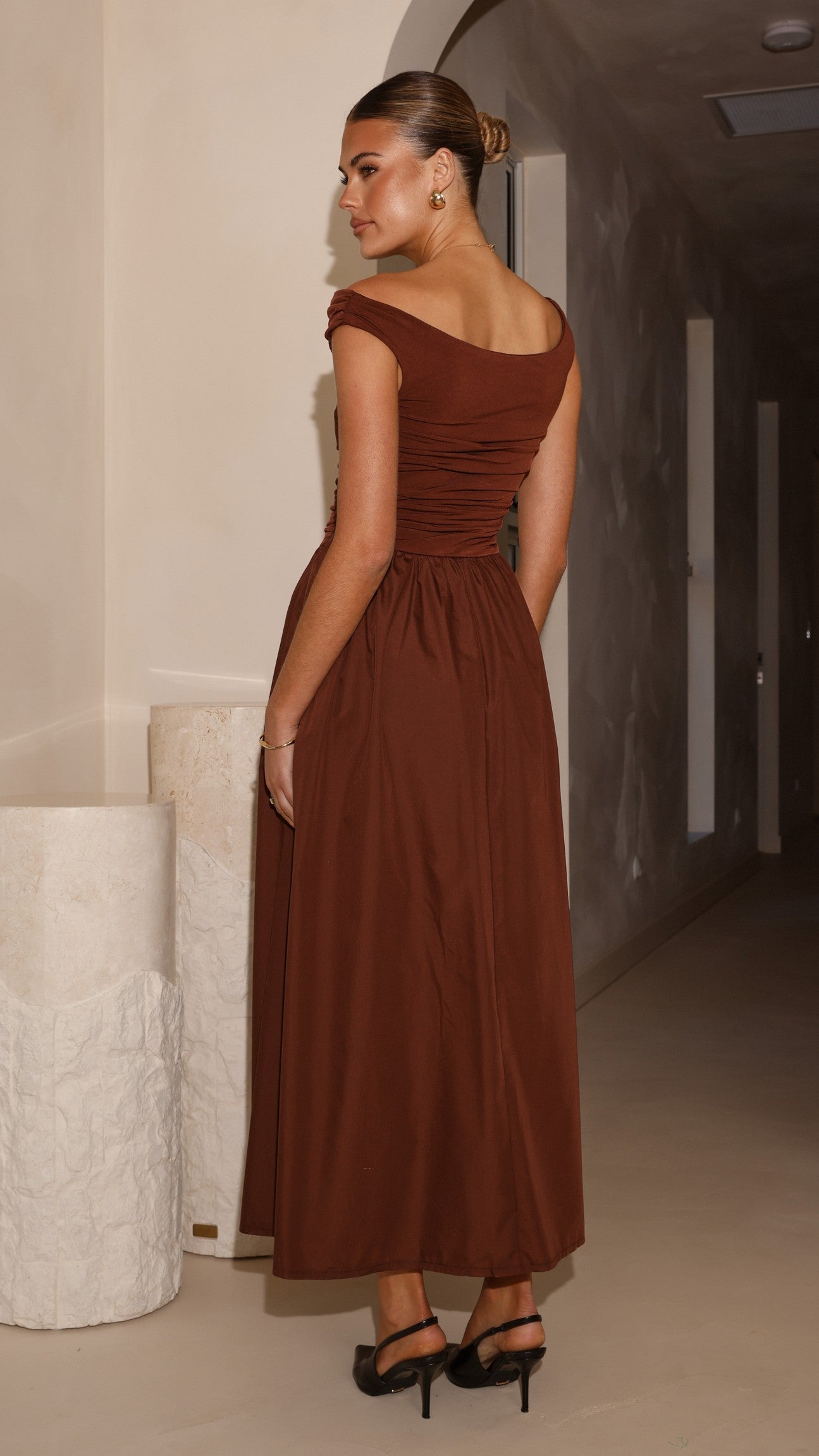 Immy Midi Dress - Brown - Billy J
