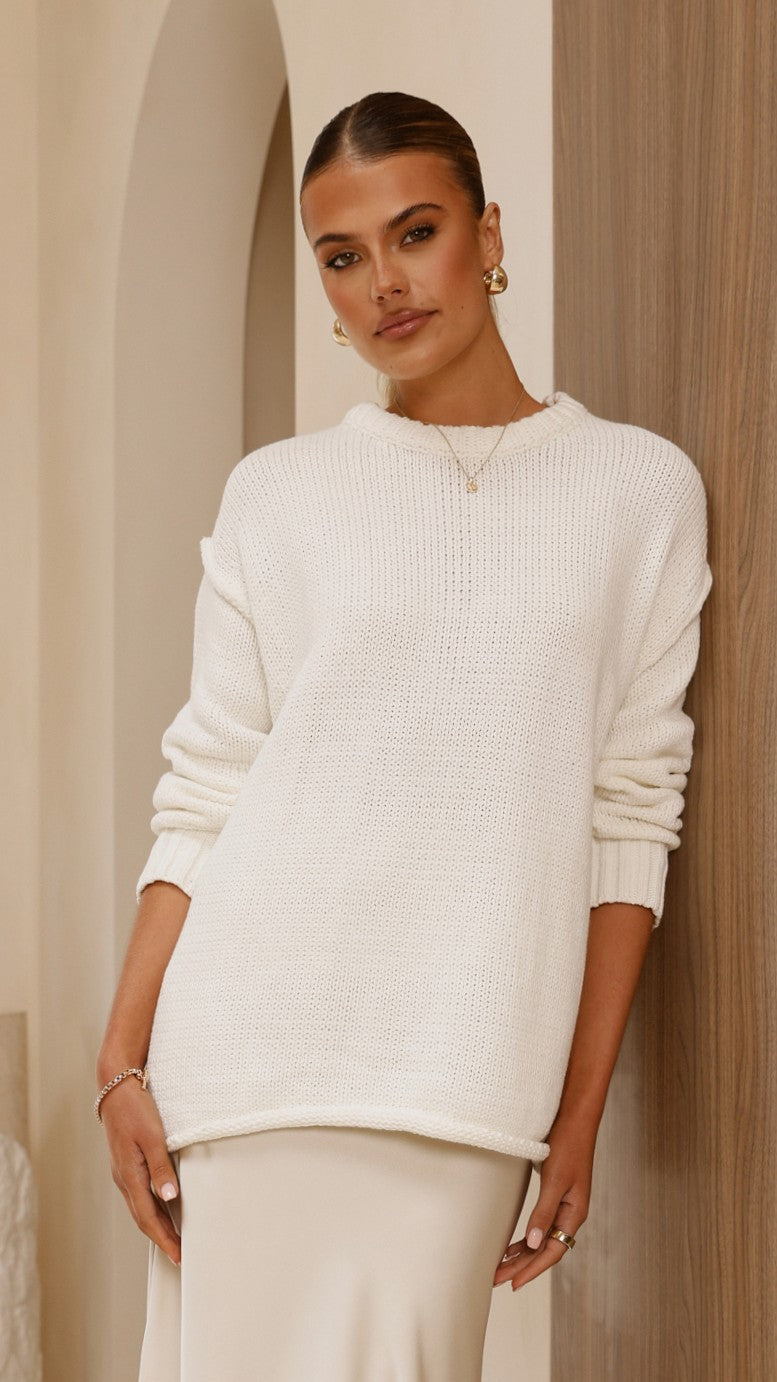 Delvine Knit Jumper - Cream - Billy J