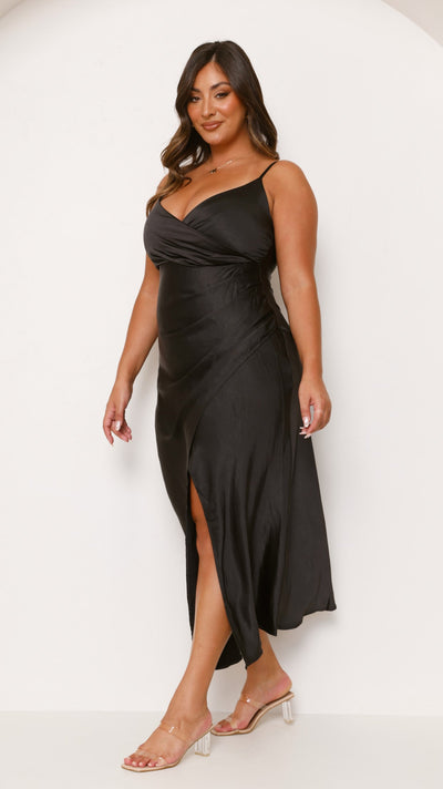 Load image into Gallery viewer, Elsa Midi Dress - Black - Billy J
