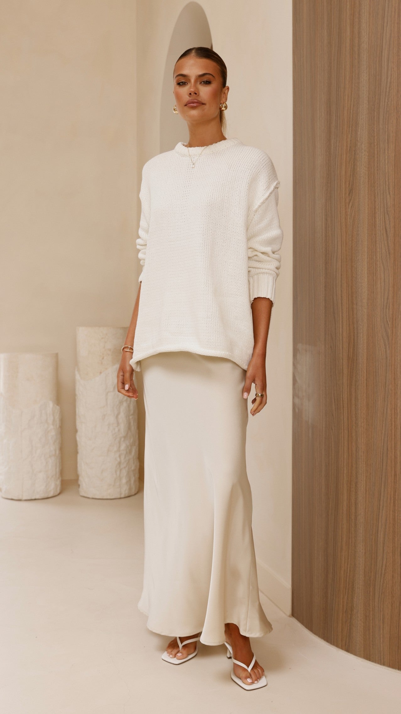 Delvine Knit Jumper - Cream - Billy J