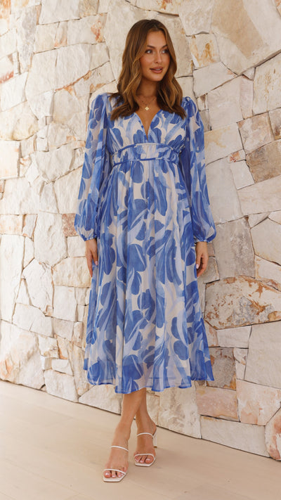 Load image into Gallery viewer, Luana Midi Dress - Blue - Billy J
