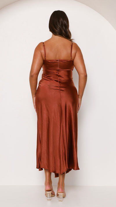 Load image into Gallery viewer, Elsa Midi Dress - Rust
