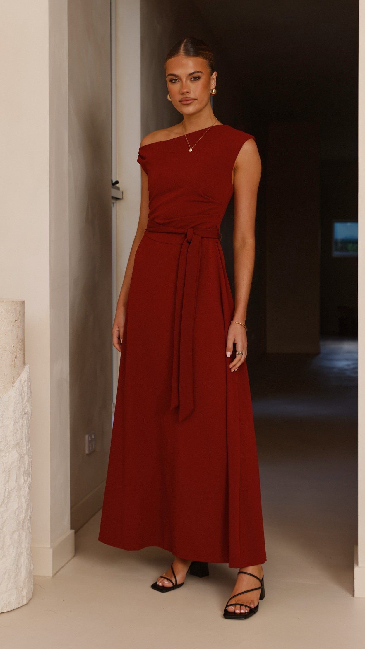 Gemma Maxi Dress - Burgundy - Billy J