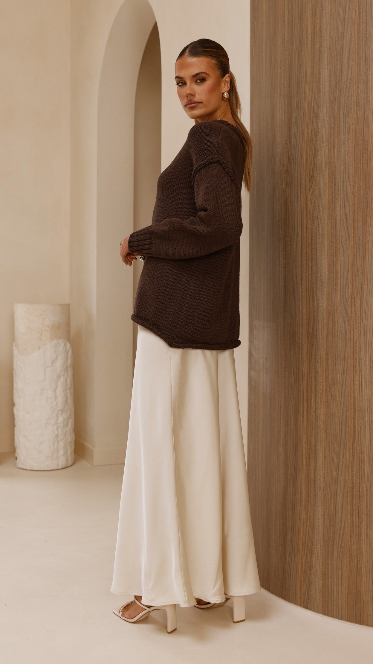 Delvine Knit Jumper - Chocolate - Billy J