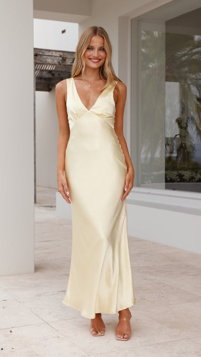 Load image into Gallery viewer, Sofia Maxi Dress - Yellow - Billy J
