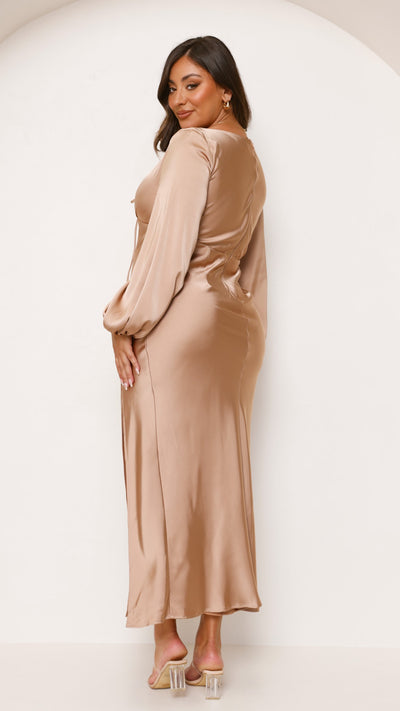 Load image into Gallery viewer, Brigitte Maxi Dress - Latte - Billy J
