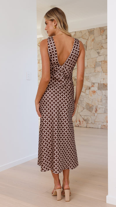 Load image into Gallery viewer, Stevie Midi Dress - Brown
