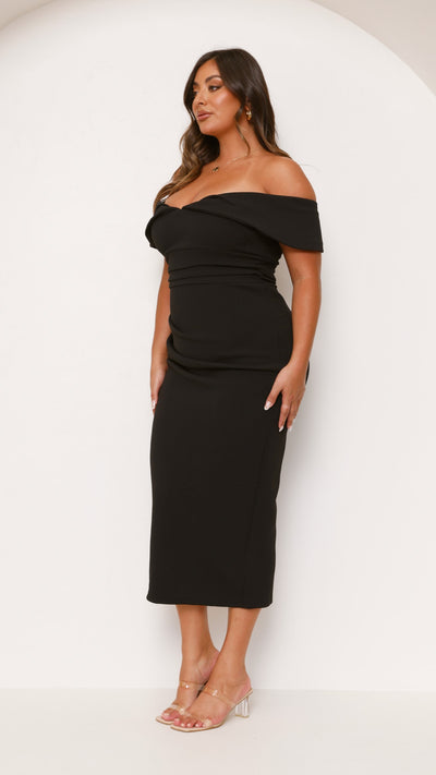 Load image into Gallery viewer, Holly Midi Dress - Black - Billy J
