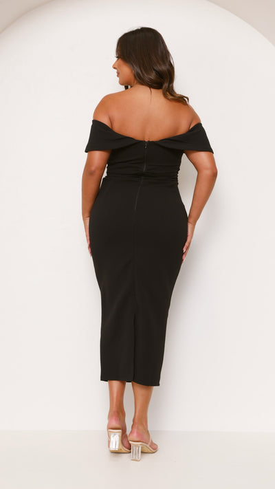 Load image into Gallery viewer, Holly Midi Dress - Black - Billy J
