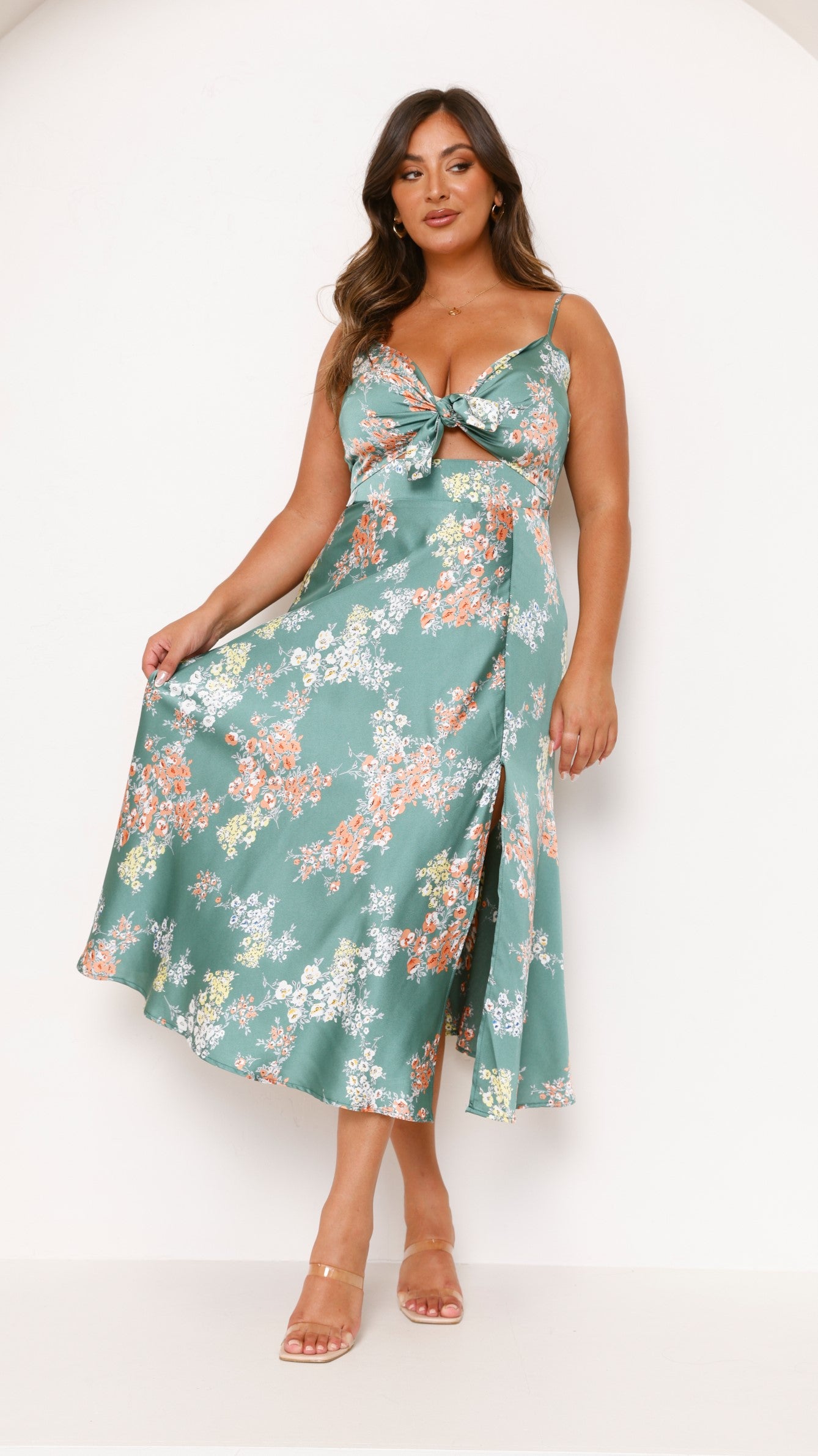 Dreamers Midi Dress - Green Floral