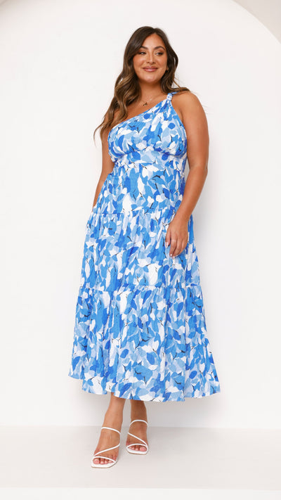 Load image into Gallery viewer, Jayma Maxi Dress - Blue Floral - Billy J
