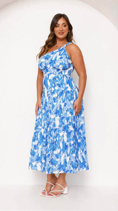 Load image into Gallery viewer, Jayma Maxi Dress - Blue Floral - Billy J
