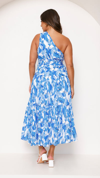 Load image into Gallery viewer, Jayma Maxi Dress - Blue Floral - Billy J
