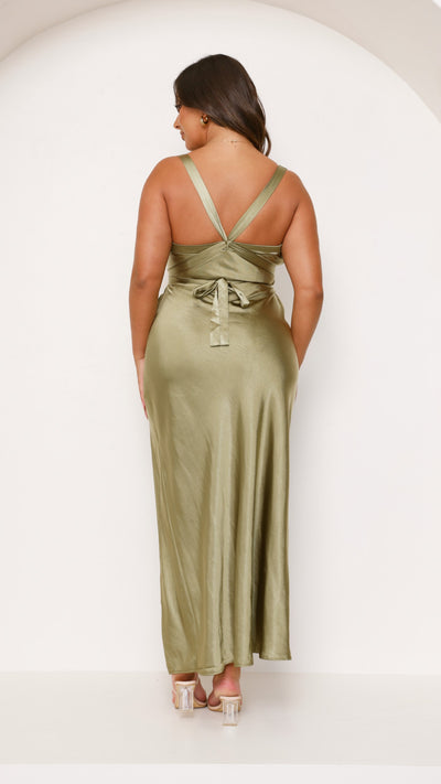 Load image into Gallery viewer, Zendaya Maxi Dress - Olive - Billy J
