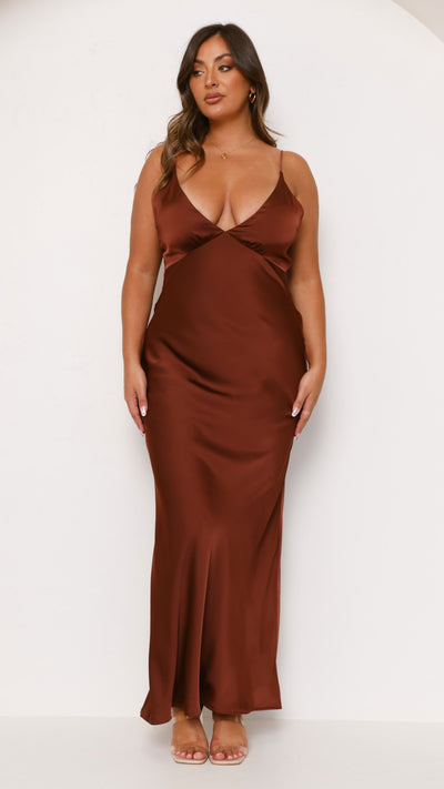 Load image into Gallery viewer, Ziah Maxi Dress - Brown - Billy J
