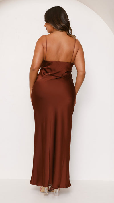 Load image into Gallery viewer, Ziah Maxi Dress - Brown - Billy J
