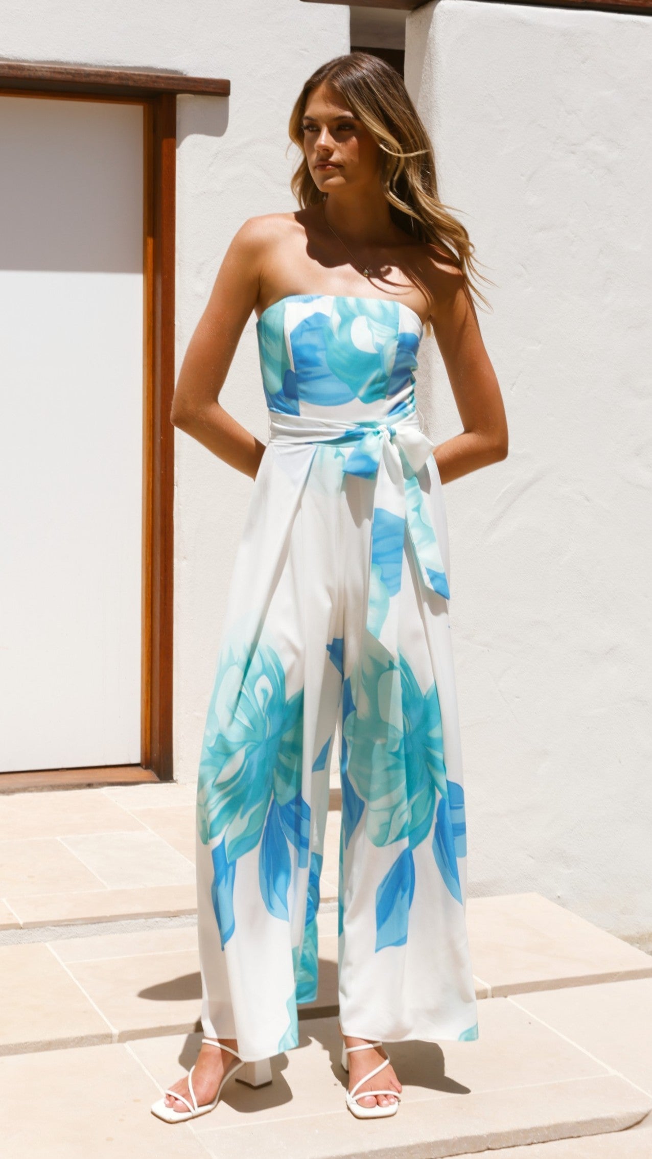 Maisy Strapless Jumpsuit - Blue Teal - Billy J