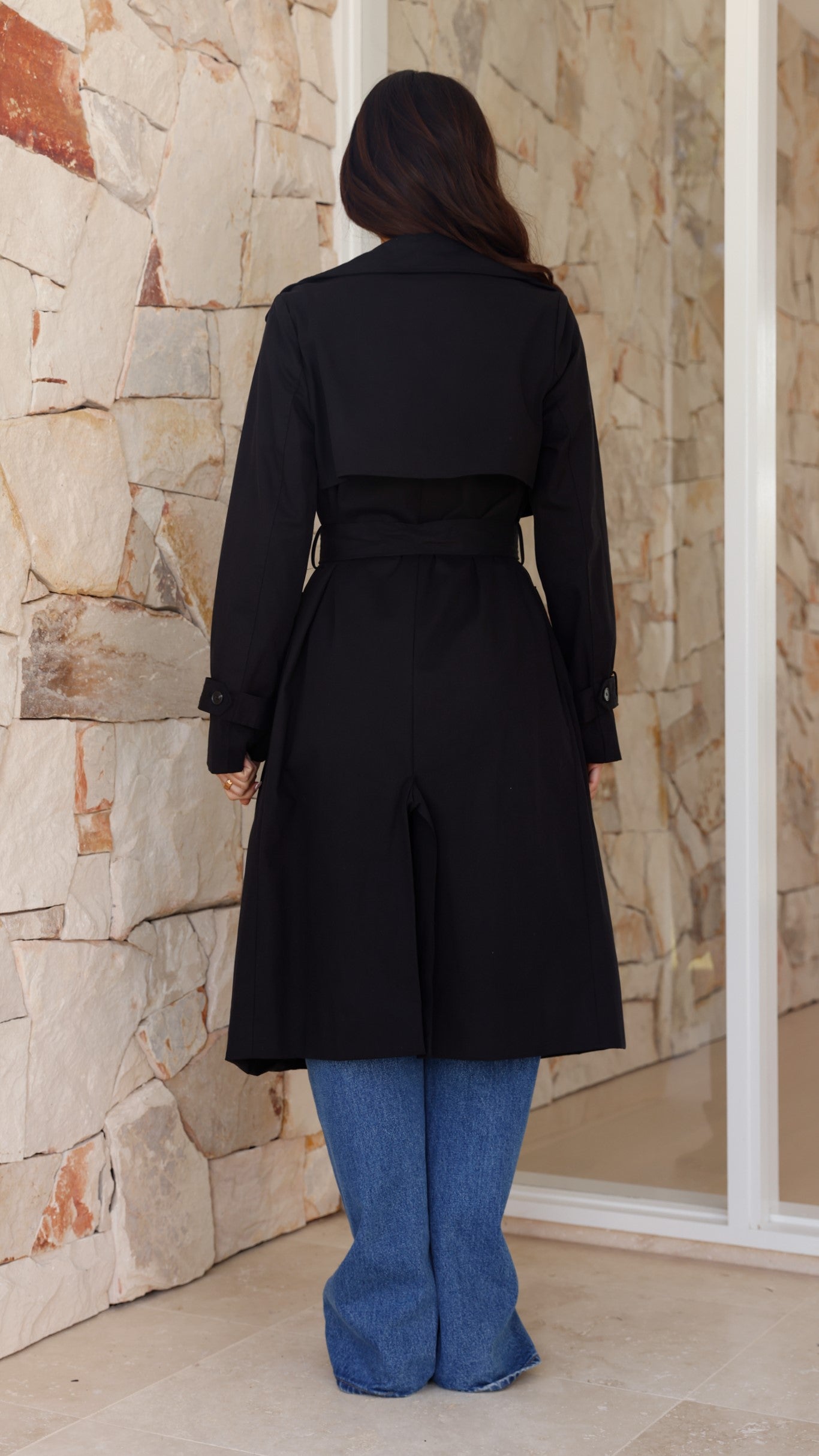 Byron Trench Coat - Black - Billy J