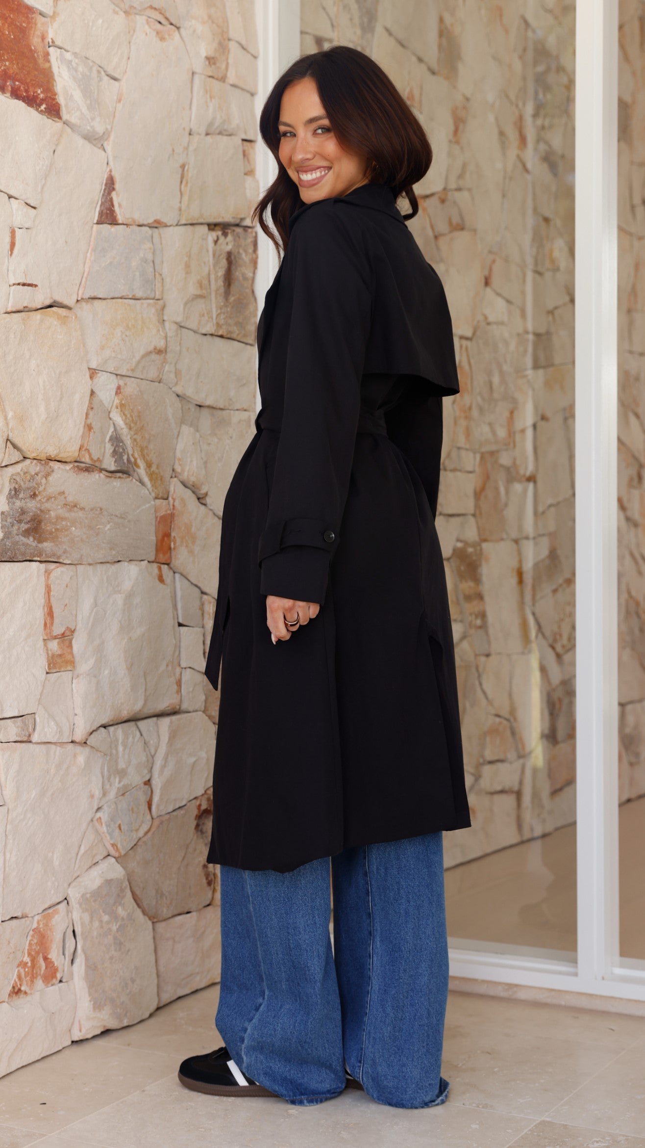 Byron Trench Coat - Black - Billy J