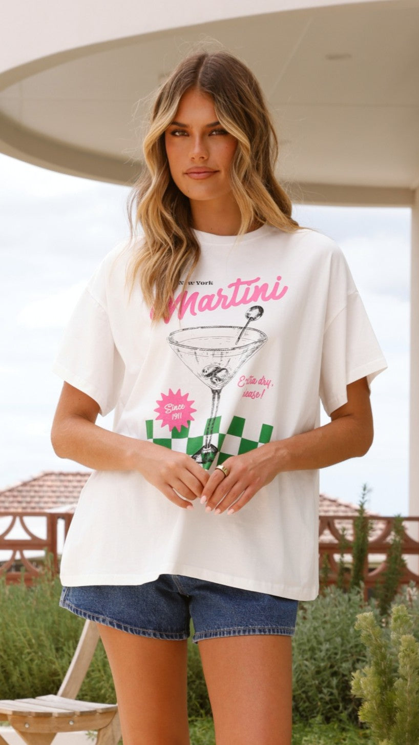 Martini Tee - Pink/Green - Billy J