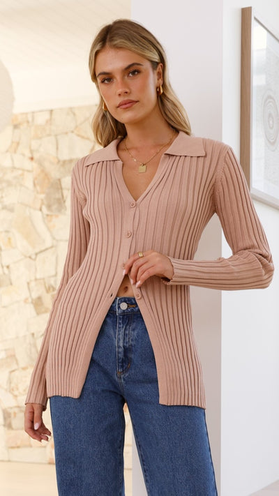 Load image into Gallery viewer, Darcy Knit Top - Mocha - Billy J
