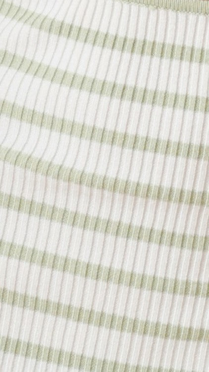 Marissa Midi Dress - Sage / White Stripe
