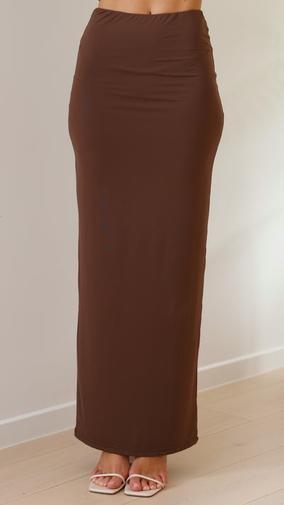 Load image into Gallery viewer, Cabo Maxi Skirt - Chocolate
