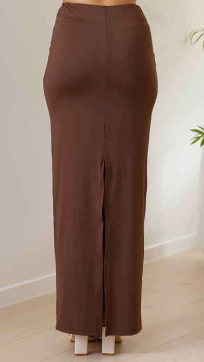 Load image into Gallery viewer, Cabo Maxi Skirt - Chocolate
