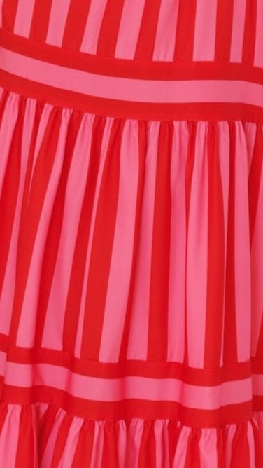 Load image into Gallery viewer, Terrah Maxi Dress - Red/Pink Stripe - Billy J
