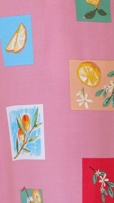Load image into Gallery viewer, Idoya Maxi Dress - Pink / Lemon Print
