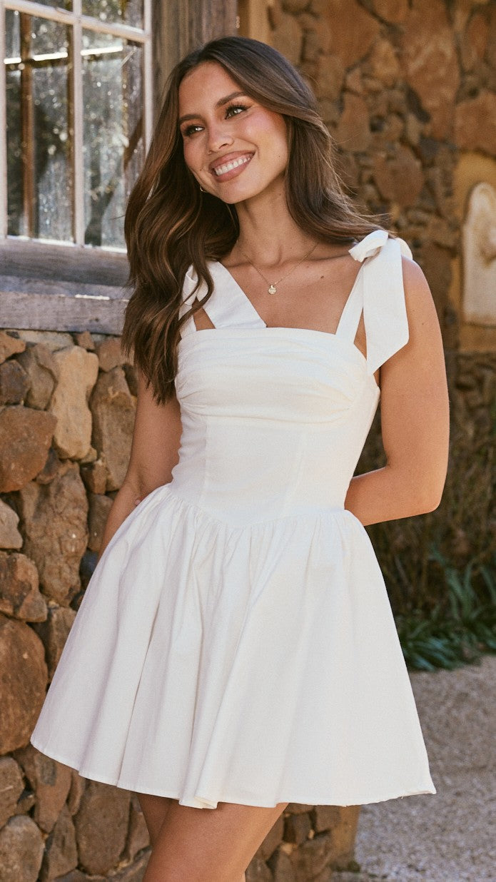 Haisley Mini Dress - White - Billy J