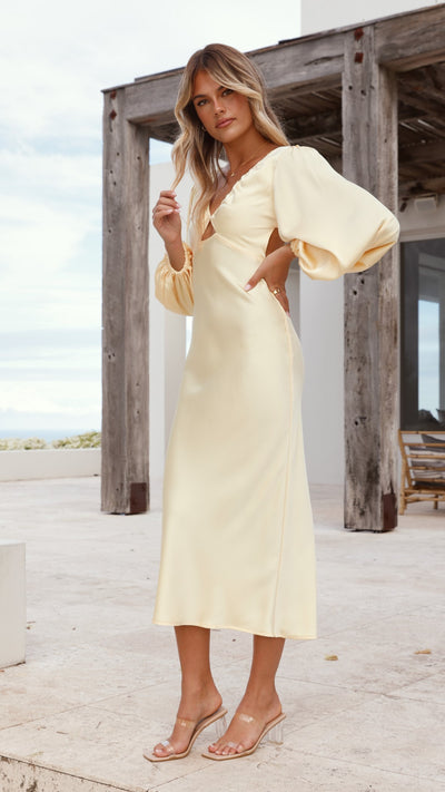 Load image into Gallery viewer, Cleo Midi Dress - Yellow
