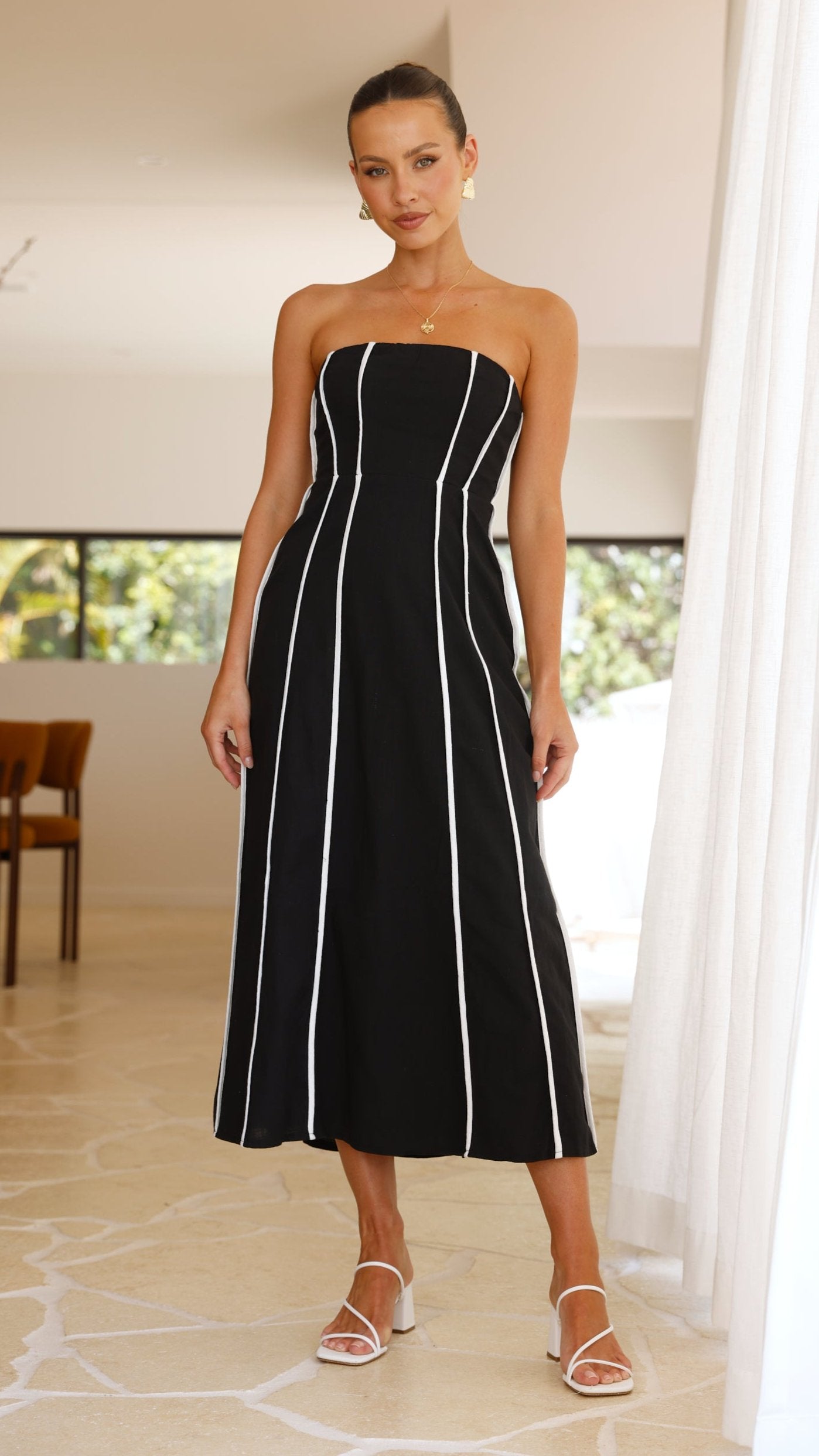 Damonica Maxi Dress - Black / Sand