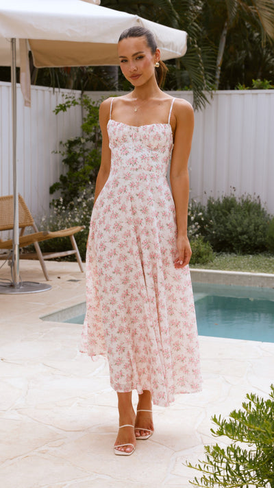 Load image into Gallery viewer, Rahima Maxi Dress - Pink Floral - Billy J
