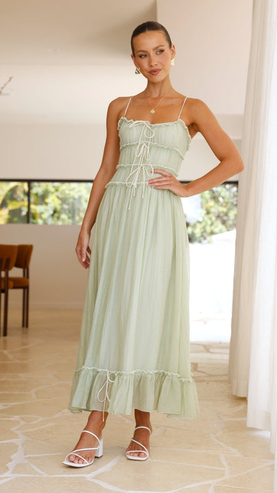 Load image into Gallery viewer, Halo Maxi Dress - Sage - Billy J
