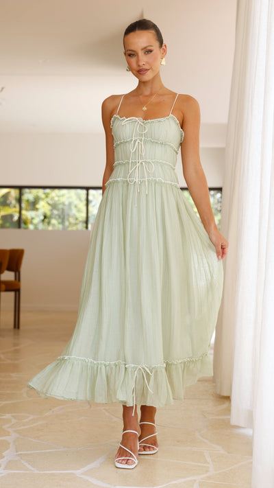 Load image into Gallery viewer, Halo Maxi Dress - Sage - Billy J
