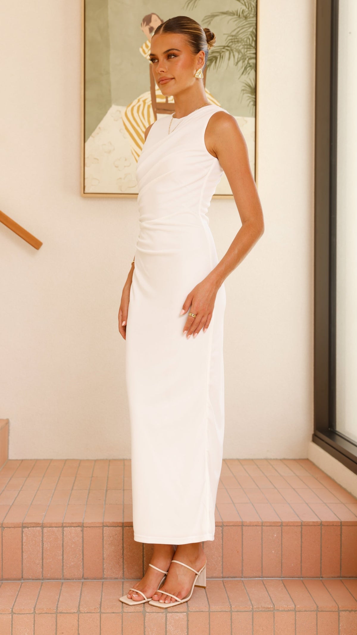 Sarsha Boatneck Maxi Dress - White - Billy J