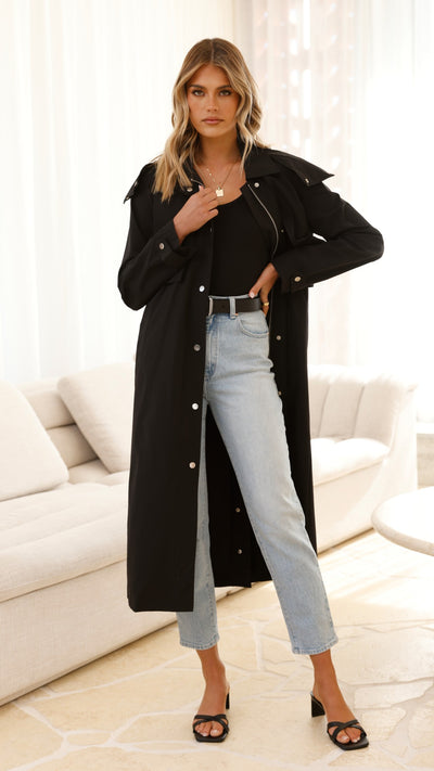 Load image into Gallery viewer, Hendrix Trench - Black - Billy J
