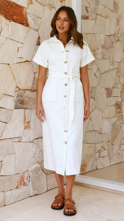 Load image into Gallery viewer, Nicole Midi Dress - Ivory - Billy J
