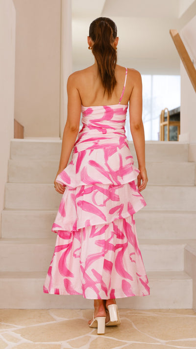 Load image into Gallery viewer, Nalani Maxi Dress - Pink Print - Billy J
