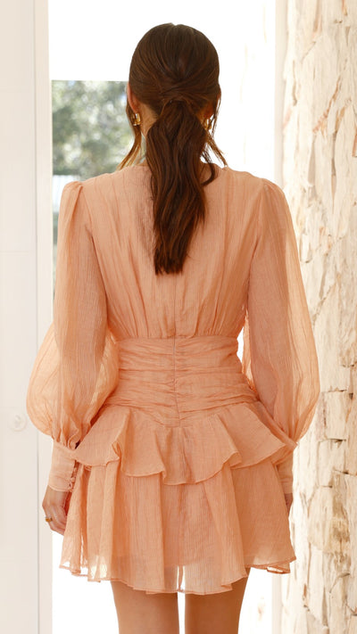 Load image into Gallery viewer, Emita Mini Dress - Peach - Billy J
