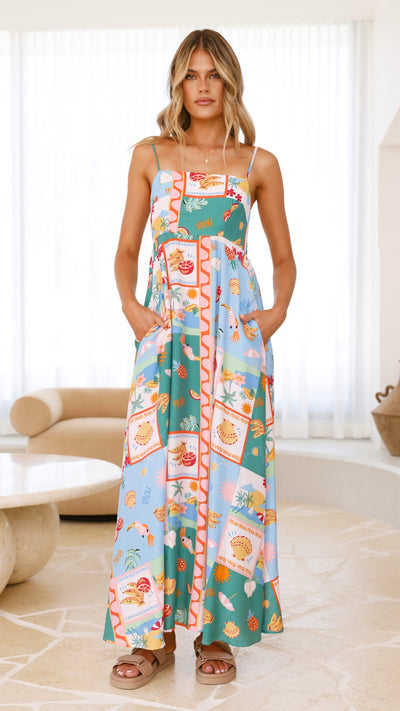 Load image into Gallery viewer, Jaylene Maxi Dress - Praia Print - Billy J
