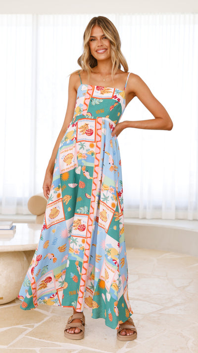 Load image into Gallery viewer, Jaylene Maxi Dress - Praia Print - Billy J
