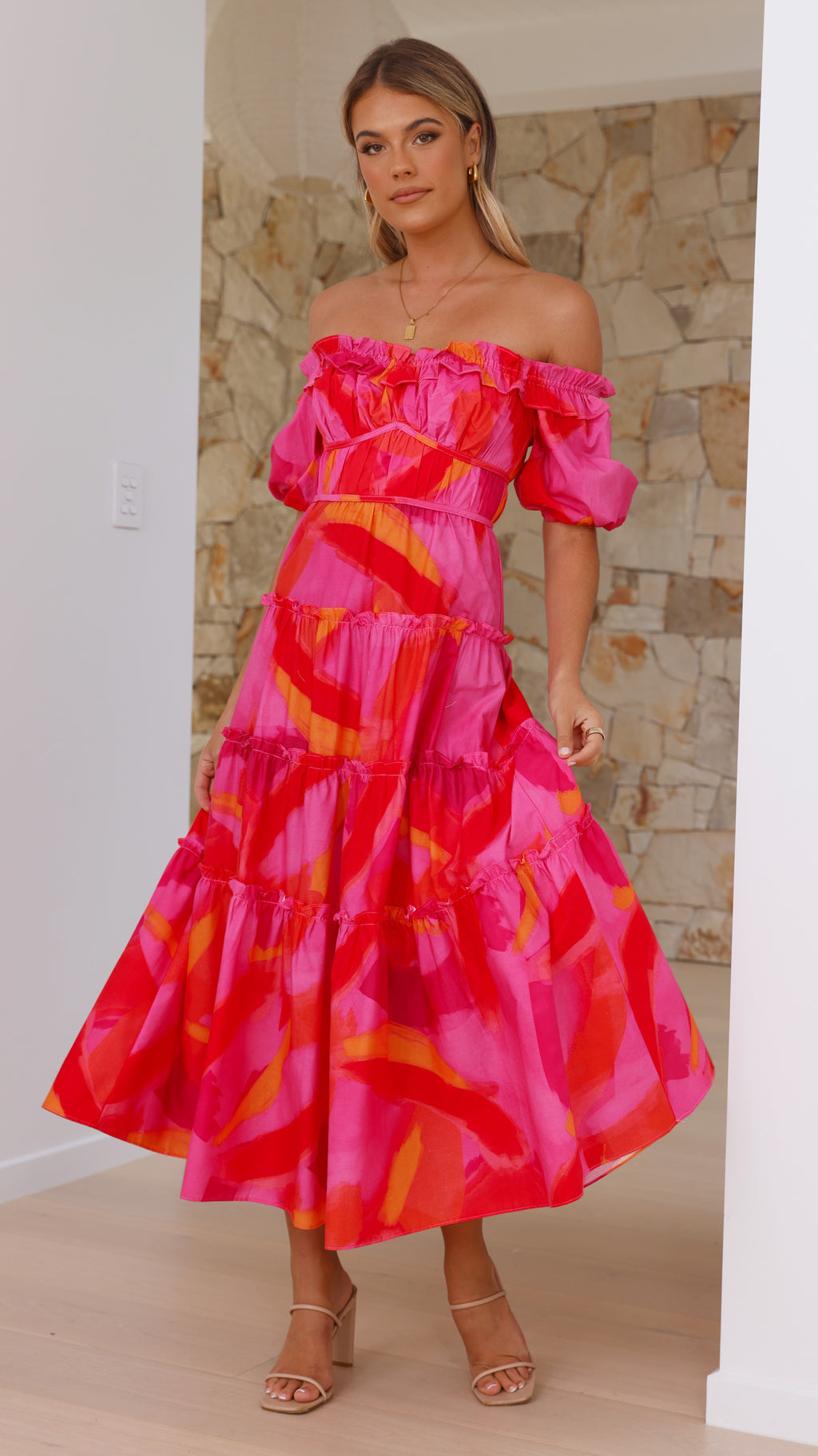 Tallulah Midi Dress - Pink