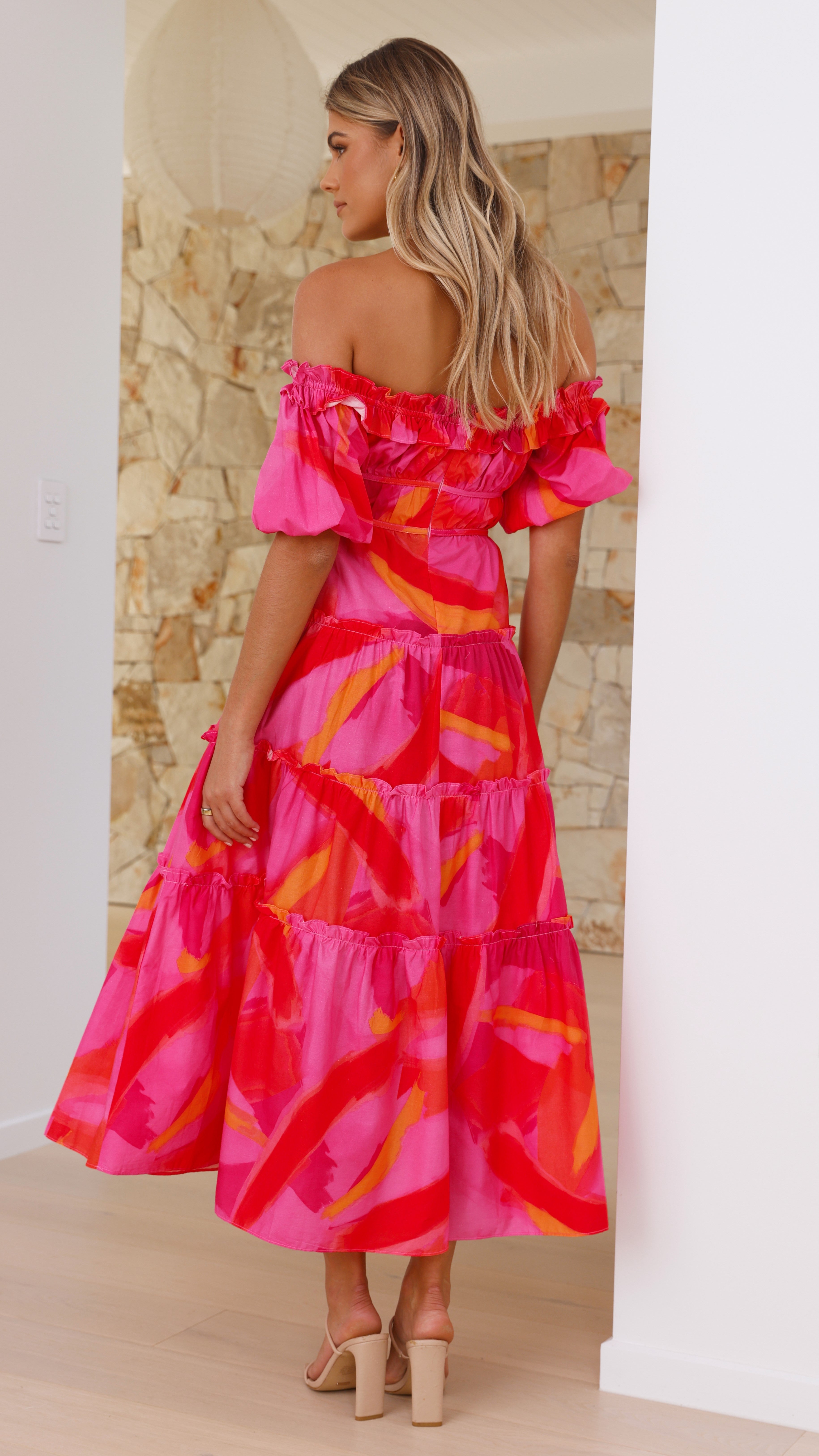 Tallulah Midi Dress - Pink - Billy J